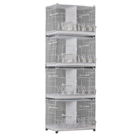 Set of 4 Stackable Breeding Bird Cage for Canary Finch Small Birds