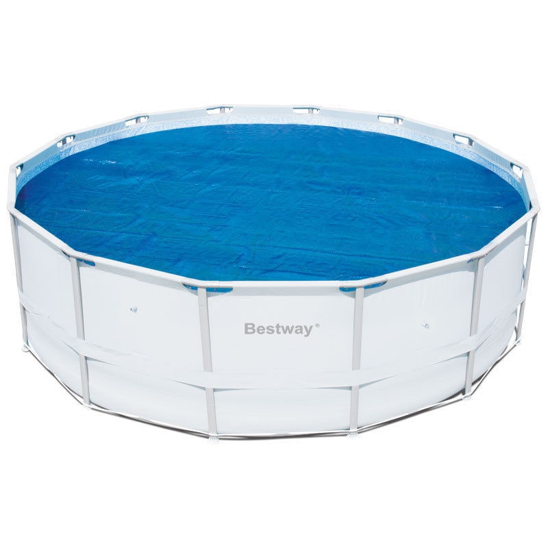 Bestway 58252e 14 ft round above best sale ground swimming pool solar heat cover blanket