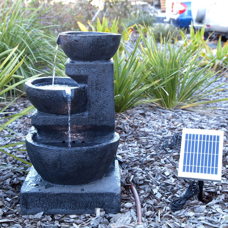 3 Tiers Casarding Water Solar Fountain Led Light Features Fountains 0613739670347 Water Solar Fountain Led Light, Solar Powered Water Features Outdoor Australia