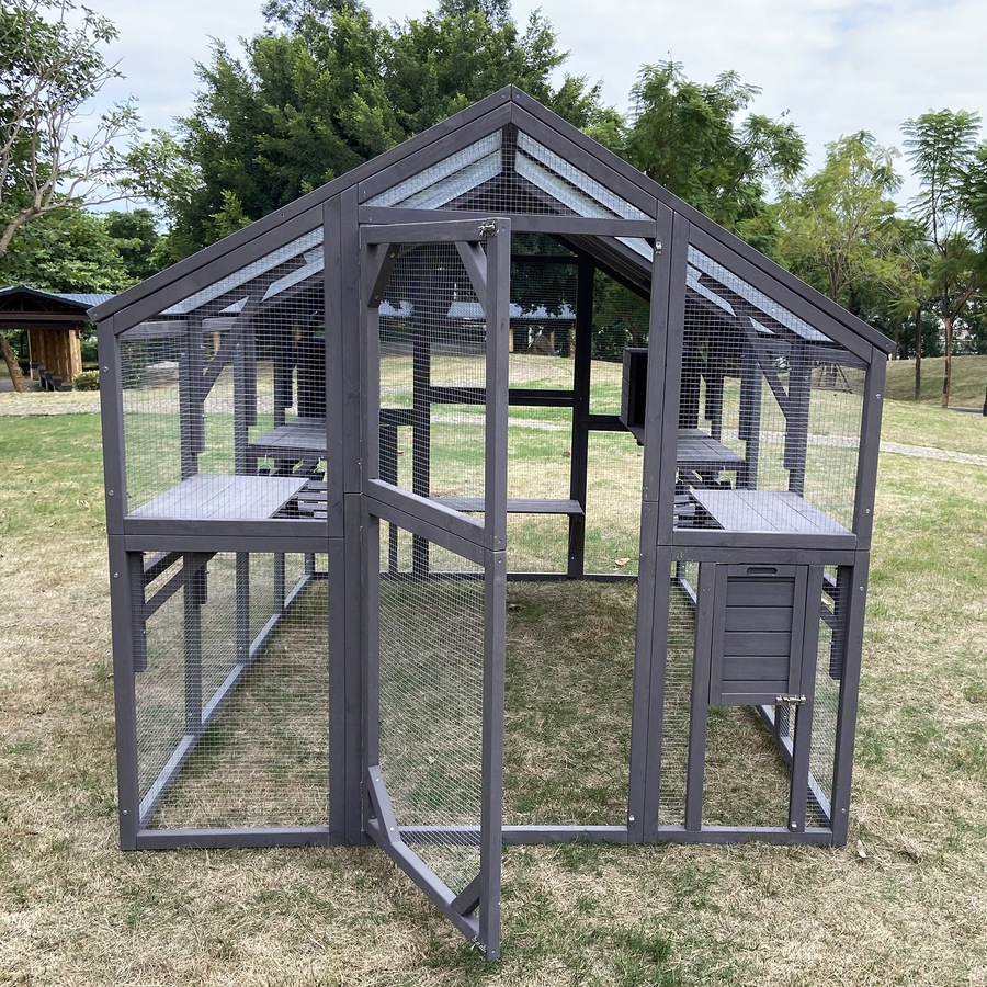 Walk In Wooden Catio Cat Enclosure Cage House 280x188cm