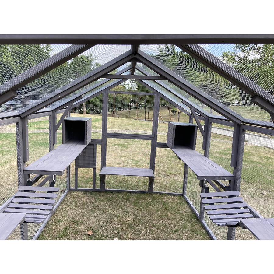 Walk In Wooden Catio Cat Enclosure Cage House 280x188cm