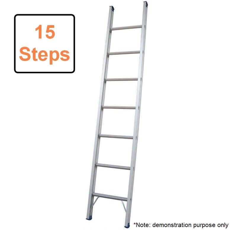 Indalex 15 Step Single Aluminium Ladder 4.9m 11kg