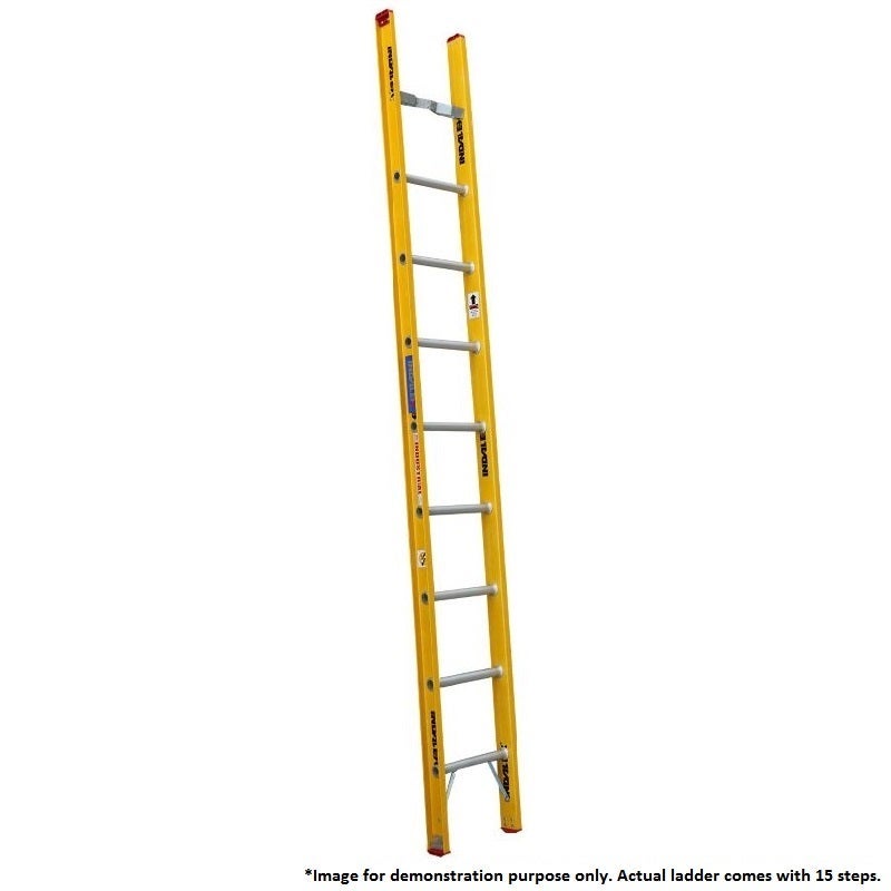 Indalex 15 Step Single Fibreglass Ladder 4.9m 13kg