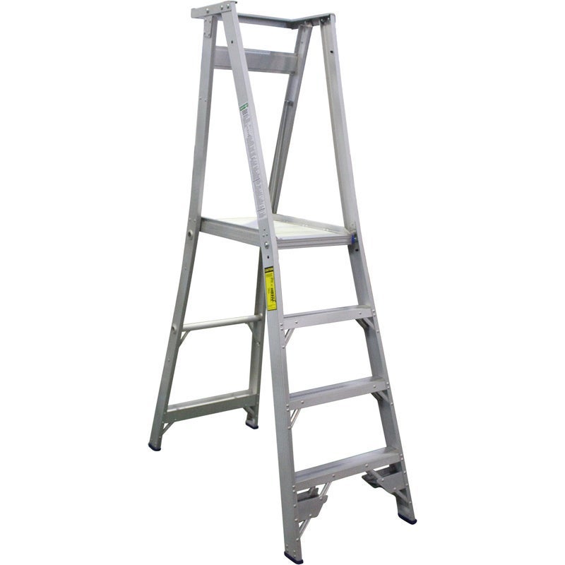 Indalex 4 Step Aluminium Platform Ladder w/ Wheels