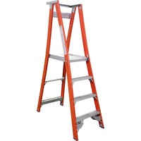 Indalex 4 Step Fibreglass Platform Ladder w/ Wheels