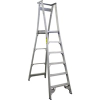 Indalex 6 Step Aluminium Platform Ladder w/ Wheels
