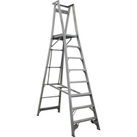 Indalex 8 Step Aluminium Platform Ladder w/ Wheels