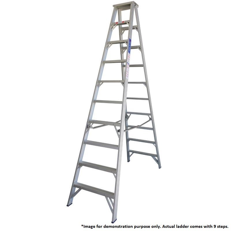 Indalex Double Sided Aluminium 9 Step Ladder 2.7m