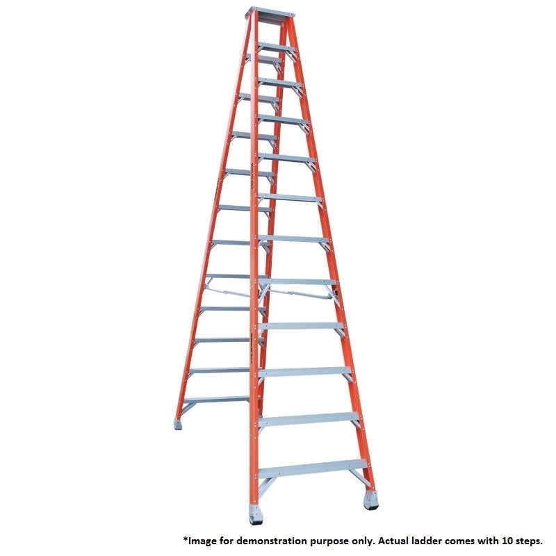 Indalex Double Sided Fibreglass 10 Step Ladder 3m