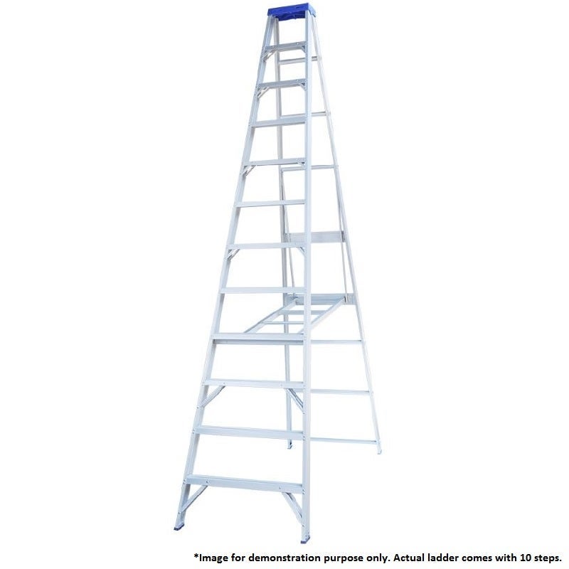 Indalex Single Sided Aluminium 10 Step Ladder 3m