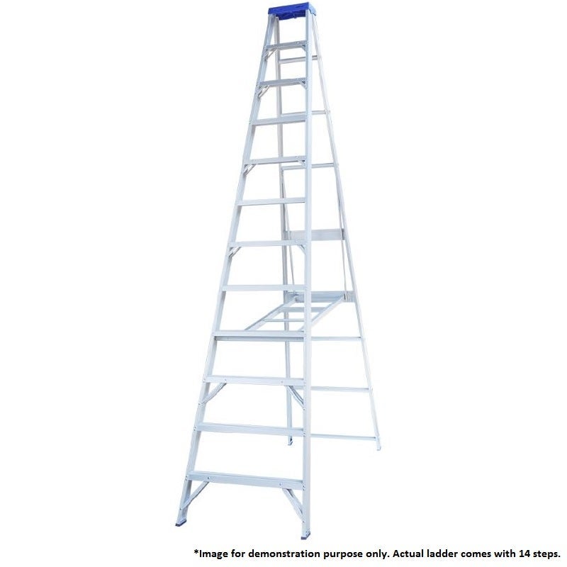Indalex Single Sided Aluminium 14 Step Ladder 4.3m