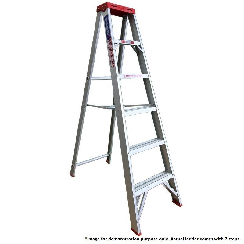 Indalex Single Sided Aluminium 7 Step Ladder 2.1m