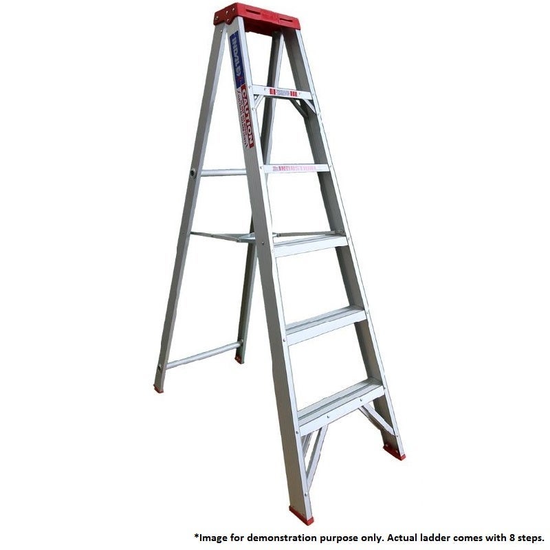 Indalex Single Sided Aluminium 8 Step Ladder 2.4m
