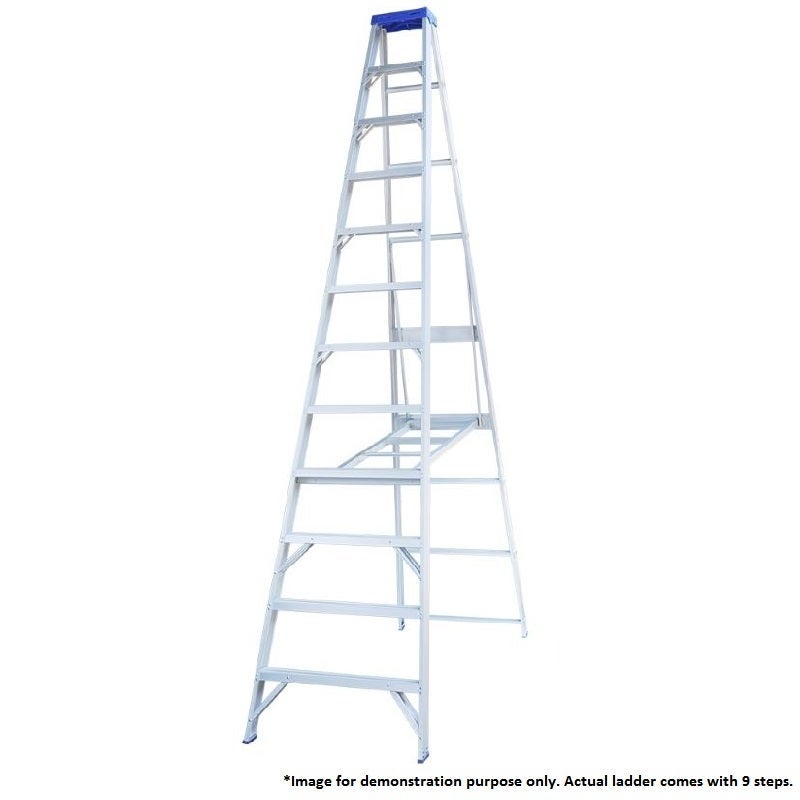 Indalex Single Sided Aluminium 9 Step Ladder 2.7m