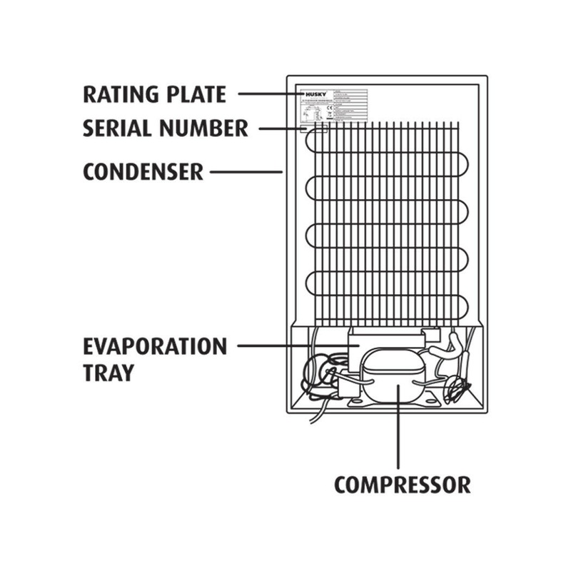 Husky 118l Solid Door Under Counter Bar Fridge In Black Buy Bar Fridges 5060535960557