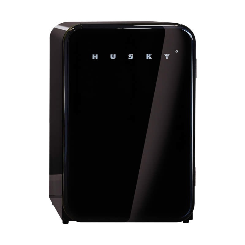 Buy Husky 112L Solid Door Retro Style Bar Fridge in Black (HUS