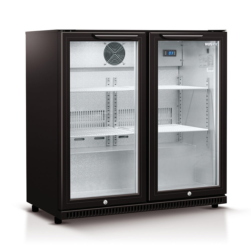 Buy Husky 190L Double Glass Door Outdoor Bar Fridge/Drinks Chiller in