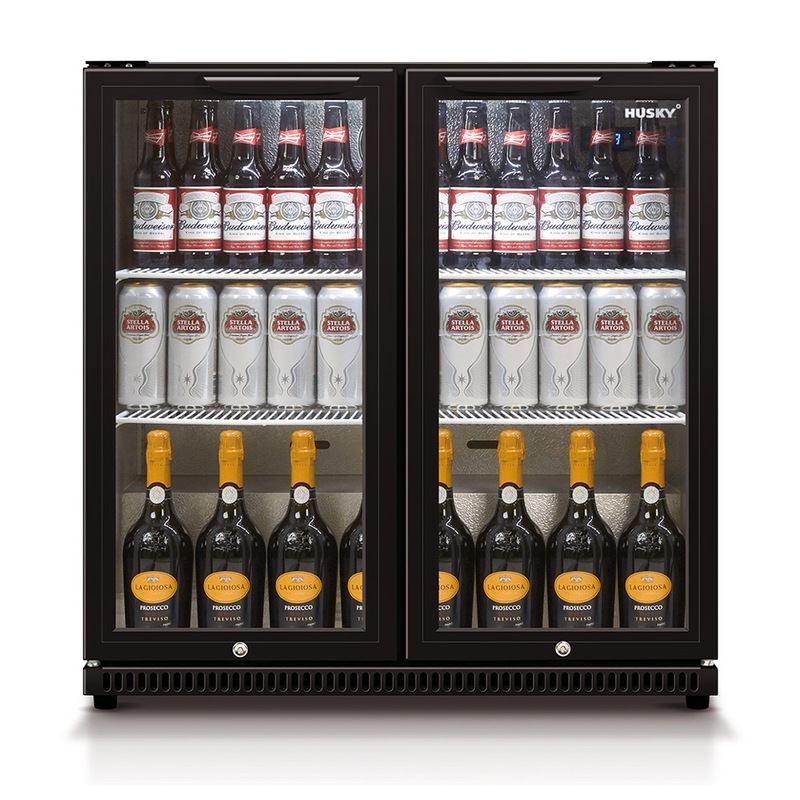 Buy Husky 190L Double Glass Door Outdoor Bar Fridge/Drinks Chiller in