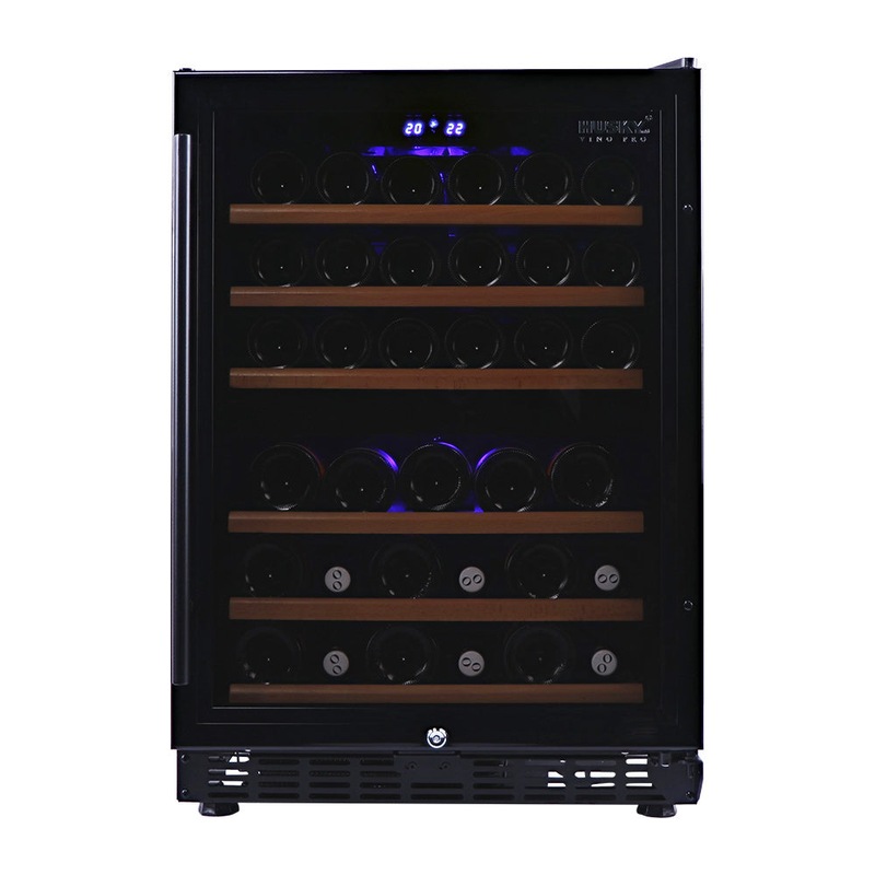 Buy Husky Vino Pro 154L Dual Zone Under Counter Wine Fridge in Black