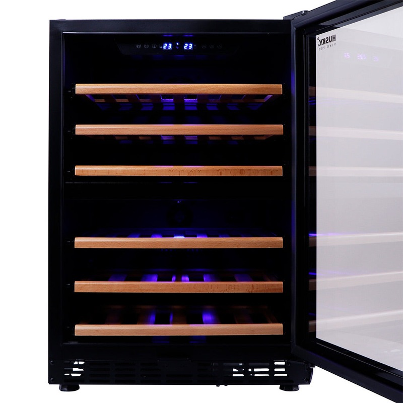 Buy Husky Vino Pro 154L Dual Zone Under Counter Wine Fridge in Black