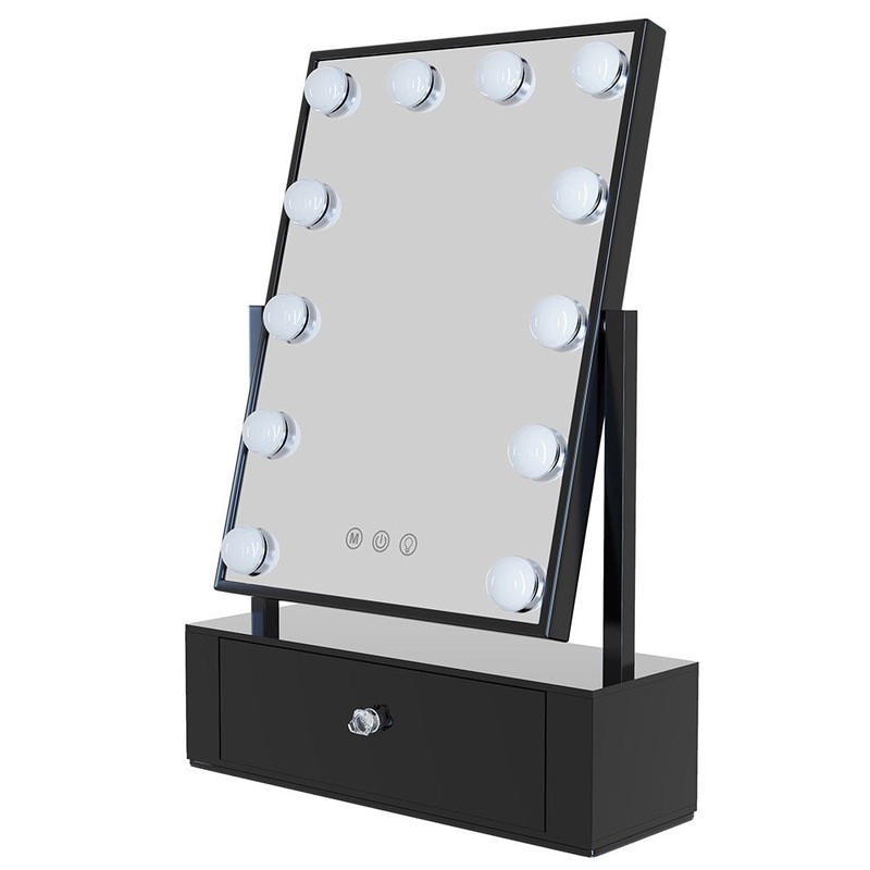 Buy One Products Table Top Vanity Mirror With Storage Drawer & LED