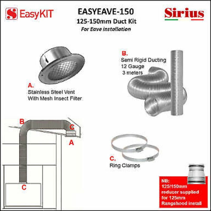 Sirius 150mm Ducting Kit for Extraction through an External Eave Buy