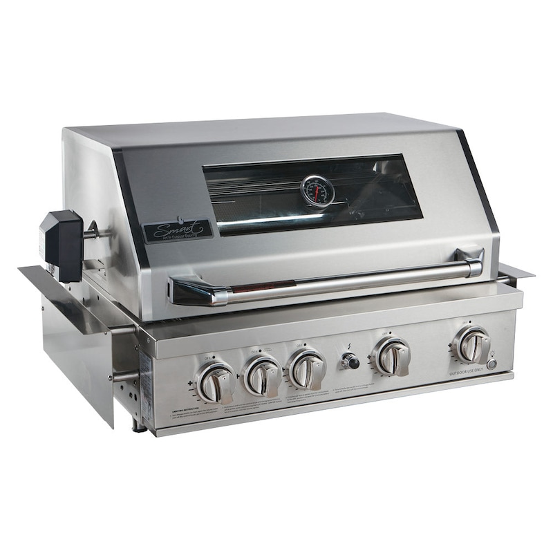 Buy Smart 4 Burner Built-In Gas BBQ With Rotisserie & Rear Infrared ...