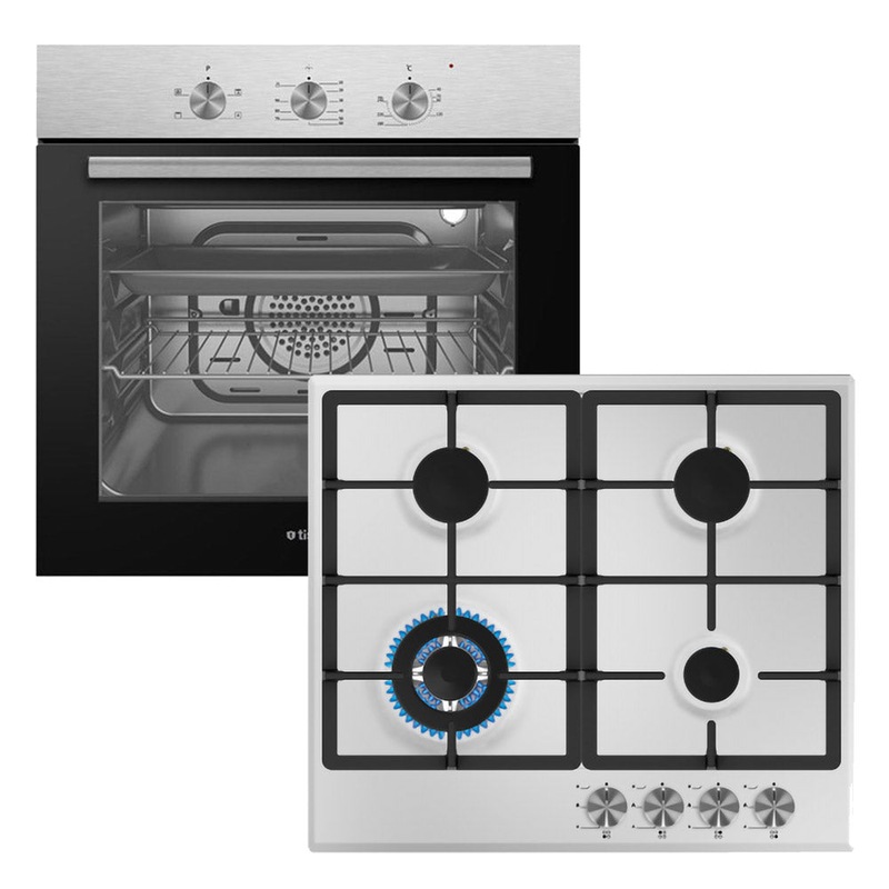 Buy Tisira 60cm BuiltIn Oven & 60cm S/Steel Gas Cooktop Kitchen Bundle MyDeal