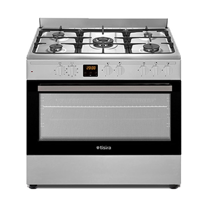 Buy Tisira 90cm 121L Dual Fuel Upright Cooker in Stainless Steel (TFGC969E) MyDeal