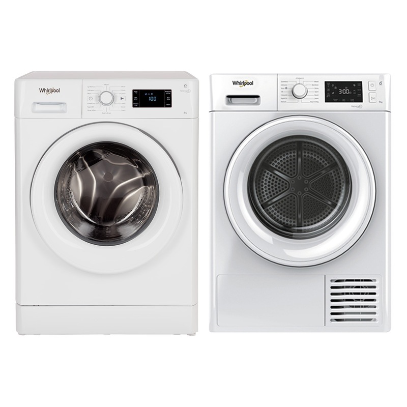 Buy Whirlpool 8kg Front Load Washer & 9kg Heat Pump Clothes Dryer