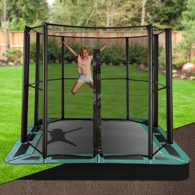 In Ground Rectangle Trampoline W Enclosure 8x11ft Mydeal In Ground Rectangle Trampoline W, Rectangle In Ground Trampoline Australia