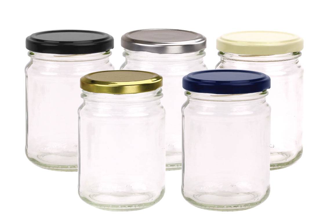 Glass Jars Round - 300 pcs with Metal Lids 250ml