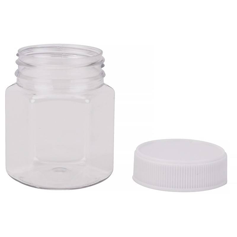 Buy Carton 240pcs of 198ml Hexagonal Honey Jar and White Lid Plastic ...