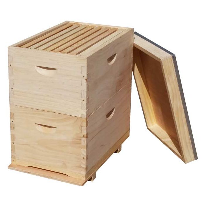 Full Depth Double Beehive w/ 16 Unassembled Frames