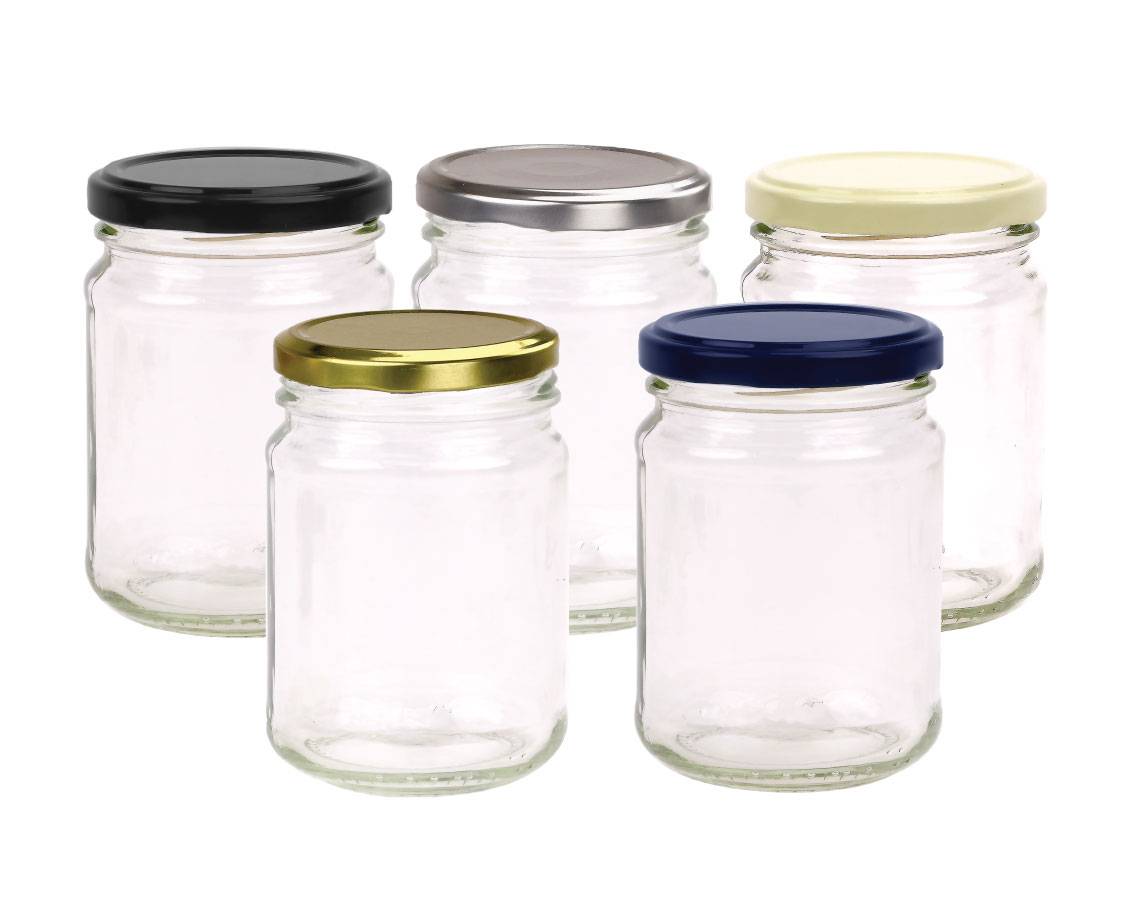 Glass Jars Round - 120 pcs with Metal Lids 250ml