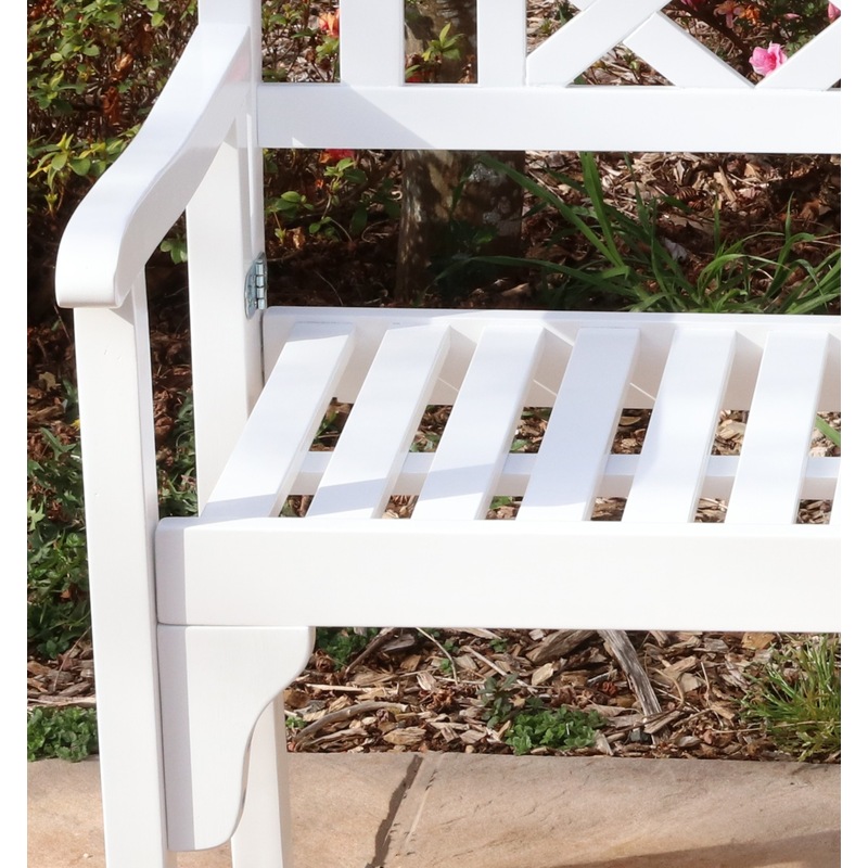 Buy Outdoor Hardwood Timber Garden Bench 2 Seater White MyDeal