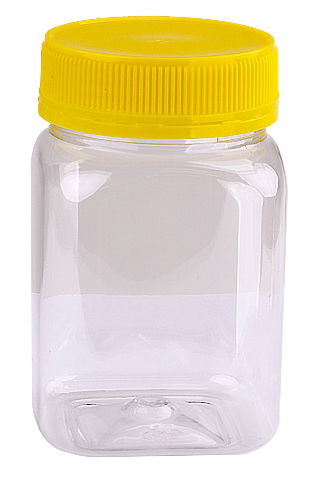 Plastic Honey Jar 357ml Square Yellow Anti-Theft Lid  Food Grade  Carton 210 pcs  Jars & Lids