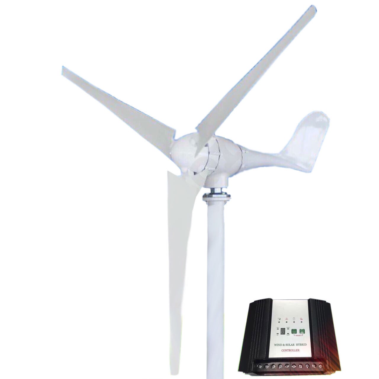 KASA 200W Wind Turbine Generator 3 Blade Digital Hybrid Wind Solar Controller