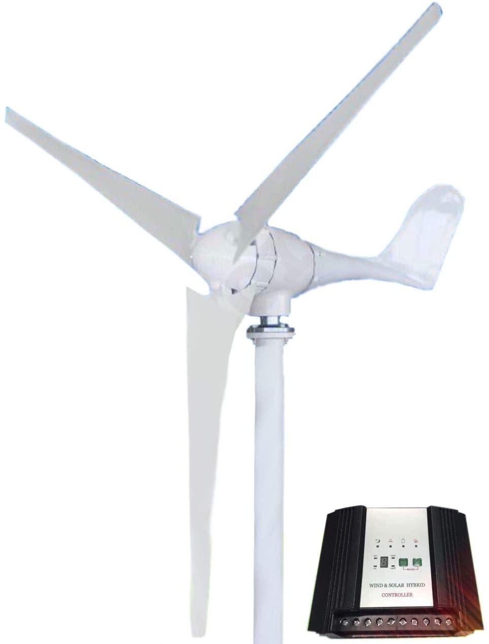 KASA 300W Wind Turbine Generator 24V 3 Blade Digital Hybrid Wind Solar Controller