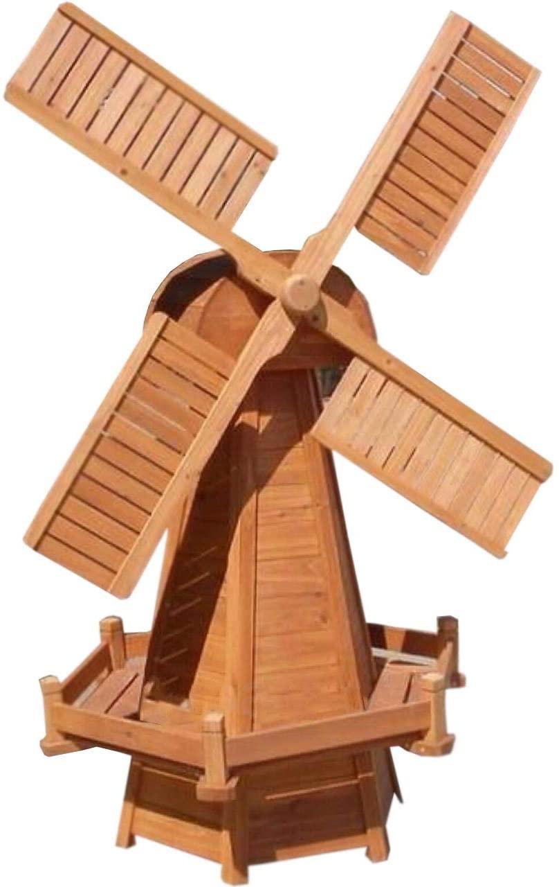 KASA Large Decorative Garden Fir Wood Windmill Ornament Statue 1520mm