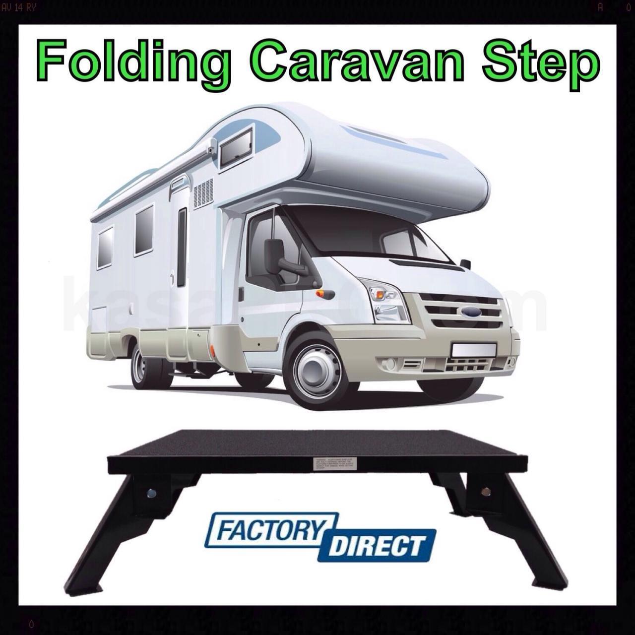 KASA Genuine Portable Folding Aluminium Step Caravan RV Camper Motorhome Folding Legs Ladder Stool Camper Trailer 200KG