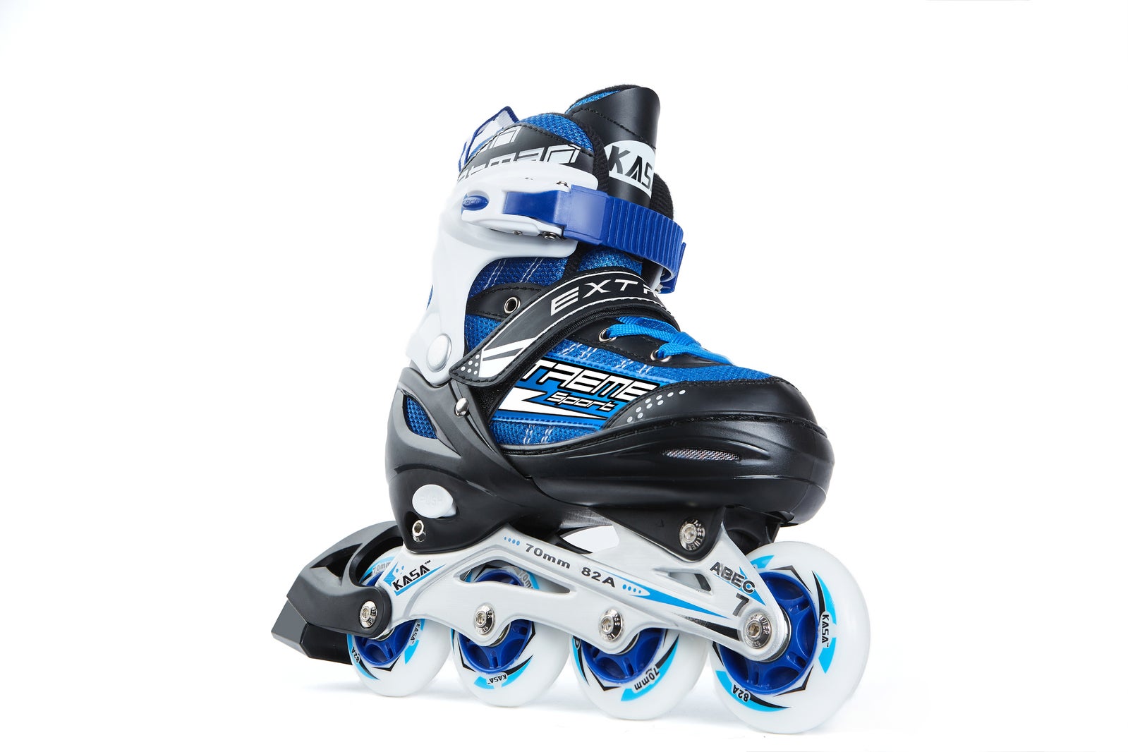 KASA Adjustable Roller Blades Inline Skates (Blue, L)