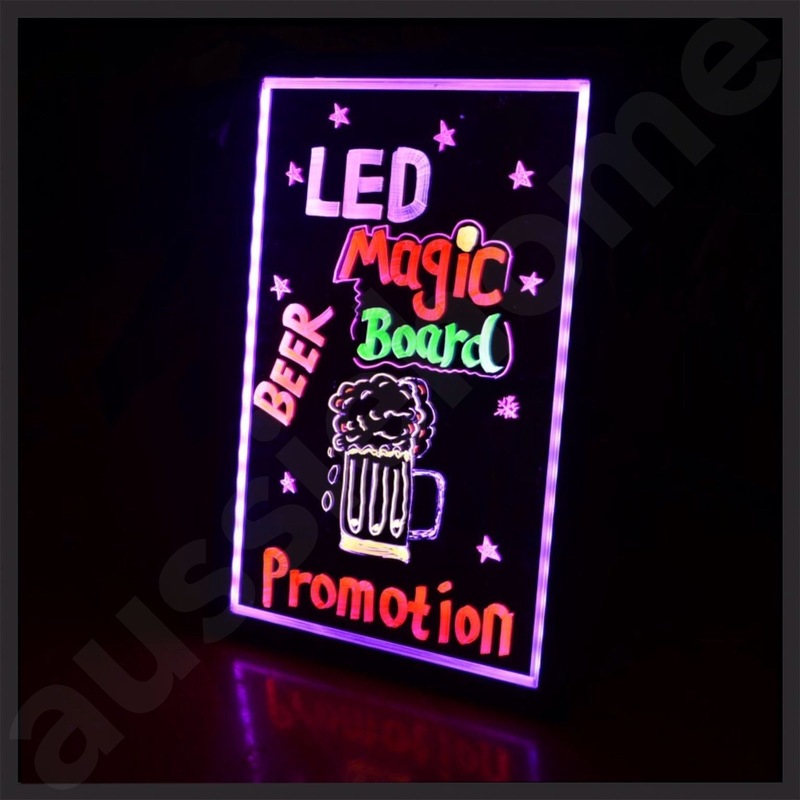 KASA Led Writing Board Neon Sign Tripod Signage Fluorescent Light Remote 70x50cm MyDeal