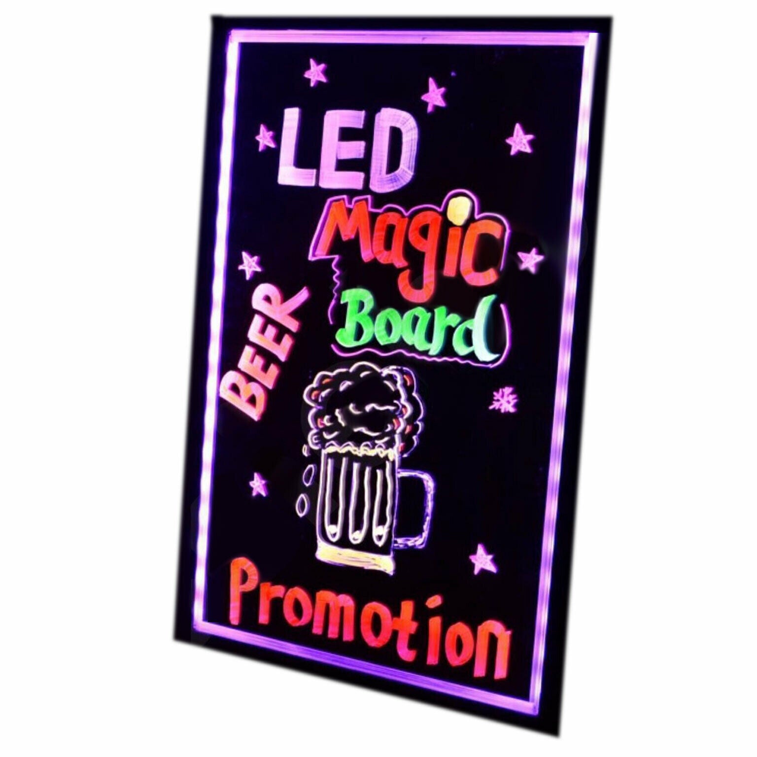KASA Led Writing Board Neon Sign Signage Fluorescent Light Remote 80x60cm