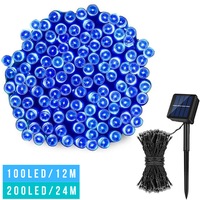 Solar Fairy Christmas Lights 200 LED String Lights Garden Patio Blue