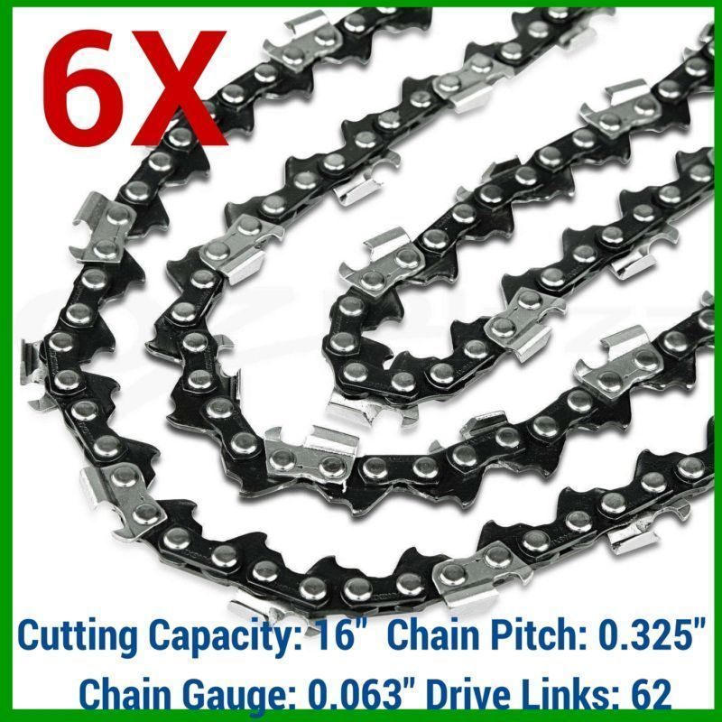6x Chainsaw Chains for 16in Bar Suits STIHL 62DL