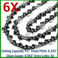 6x Chainsaw Chains for 16in Bar Suits STIHL 62DL