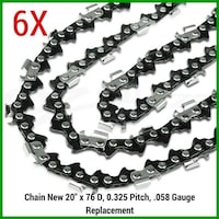 6pc Chainsaw Chains for 20in Bar 0.058in Gauge 76DL