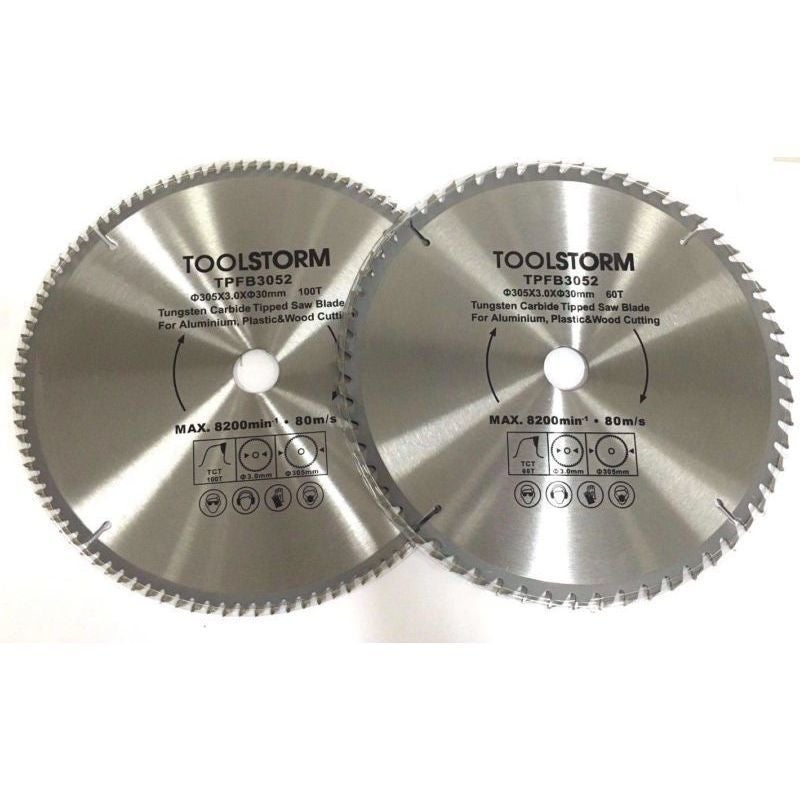 2x Tempered 3 Reduction Ring Table Saw Blades 305mm