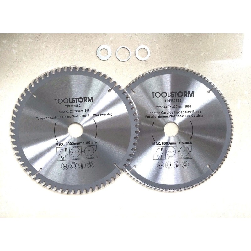 Buy 2PC Circular Saw Blade 255mm 100T/60TEETH 30MM BORE With 3